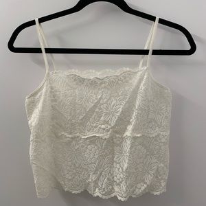 White lace crop top